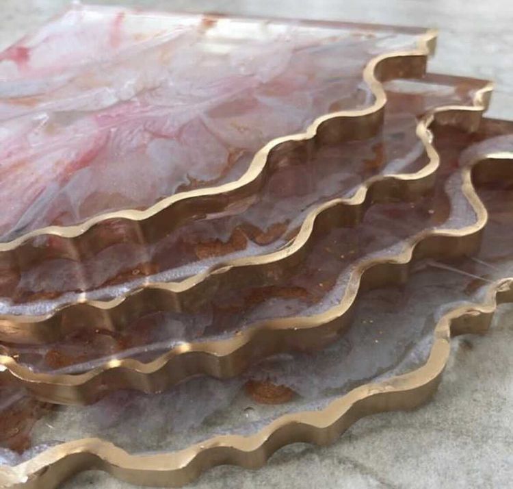 Finishing The Edges Of Epoxy Resin Coasters And Top Coating: