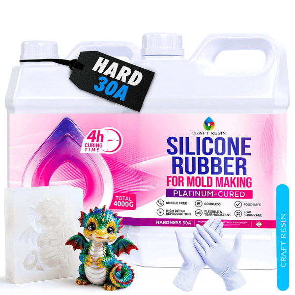 Craft Resin Silicone Mold Making Kit 30A 4kg for firm durable moulds and larger casting projects