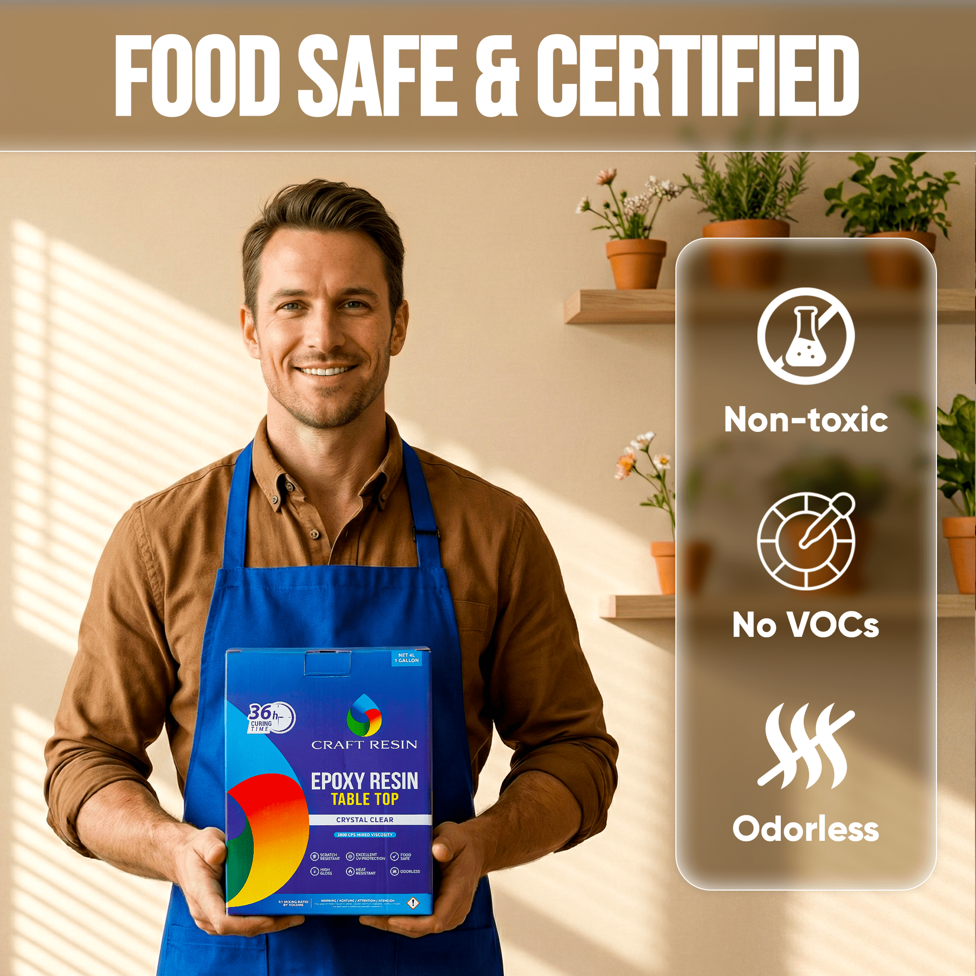 Table Top Epoxy Resin Kit 4 L (1:1) | Ultra-Clear, Self-Leveling, UV Resistant