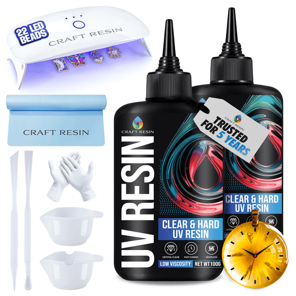 Craft Resin UV Resin Kit with 36W lamp for beginners making jewellery, charms and keyrings