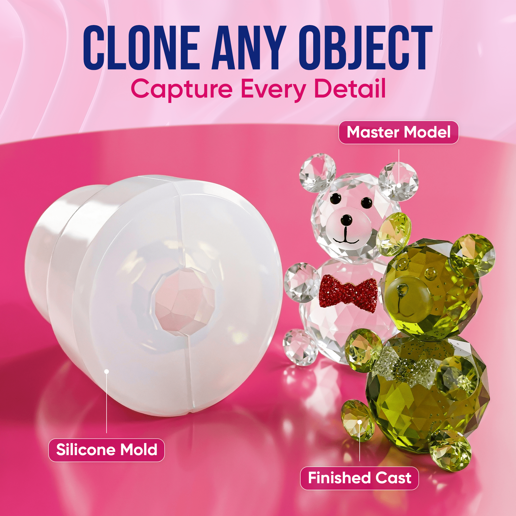 CRAFT RESIN Silicone Mold Making Kit 15A 1kg | Soft & Flexible Platinum Silicone