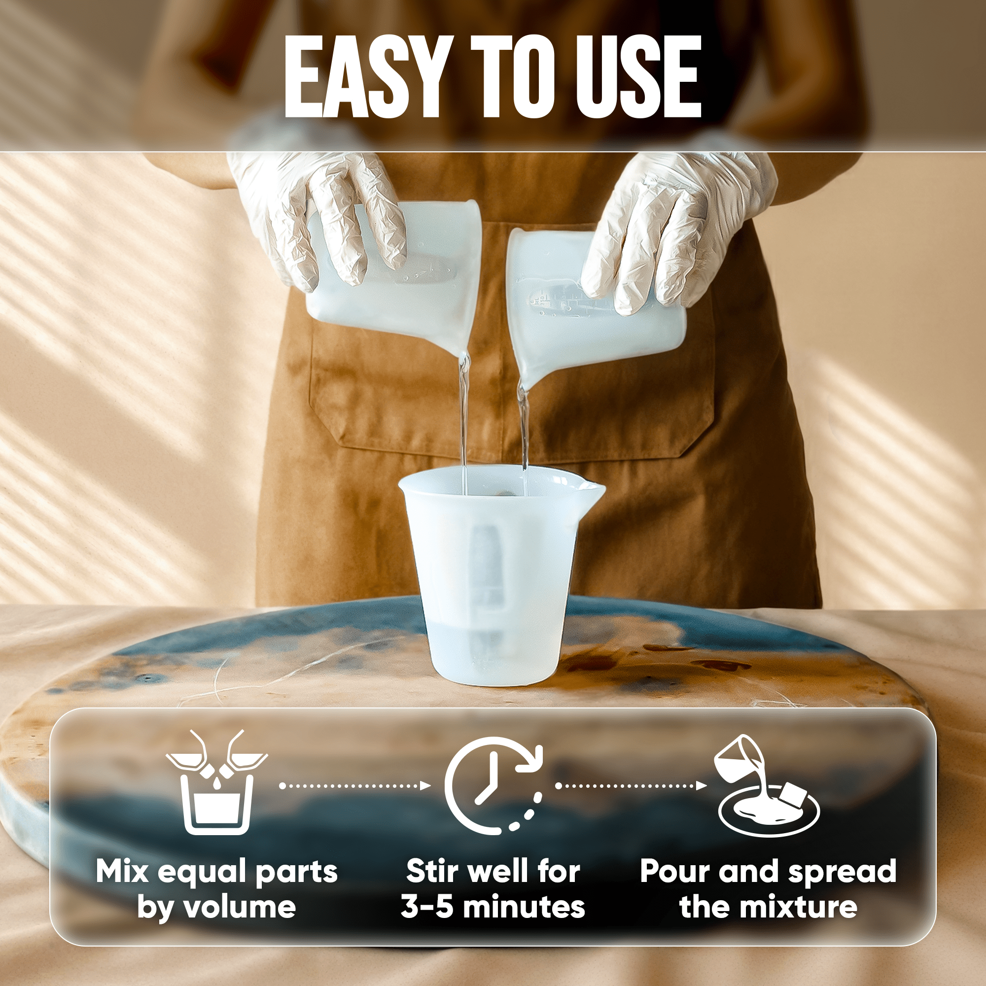 Easy 1:1 mix 4L epoxy system with resin and hardener for beginner friendly coatings